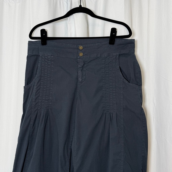 XCVI Rebecca Wide Leg Pants Cotton Stretch Navy Blue Womens Large - Picture 4 of 12